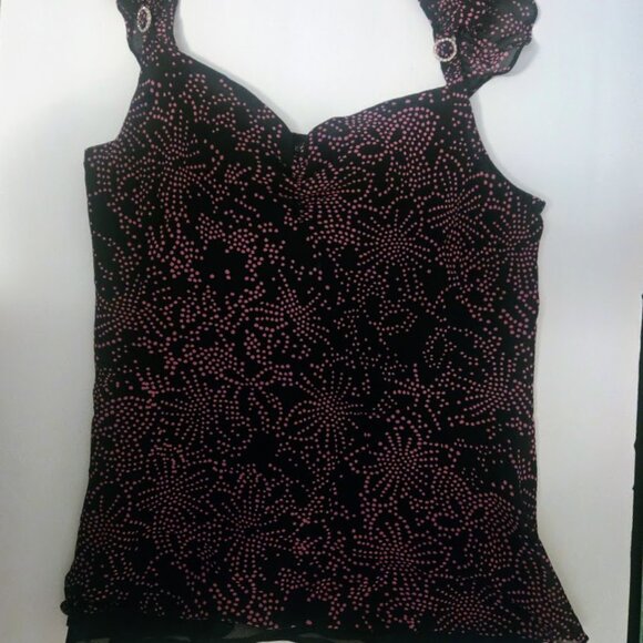 Kenneth Cole black silk tank with ruffle straps Size 6 - Picture 6 of 6